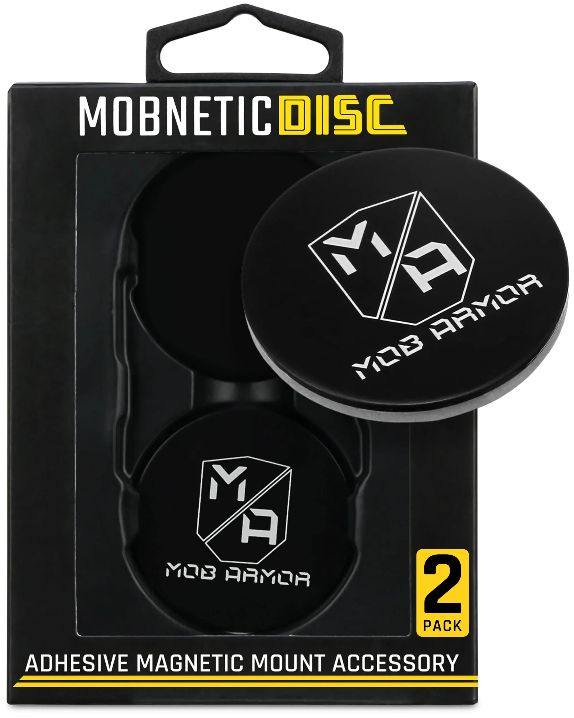 Mob Armor Magnetic Phone Mount Plates - Mounting Discs (2 Pack) - Black