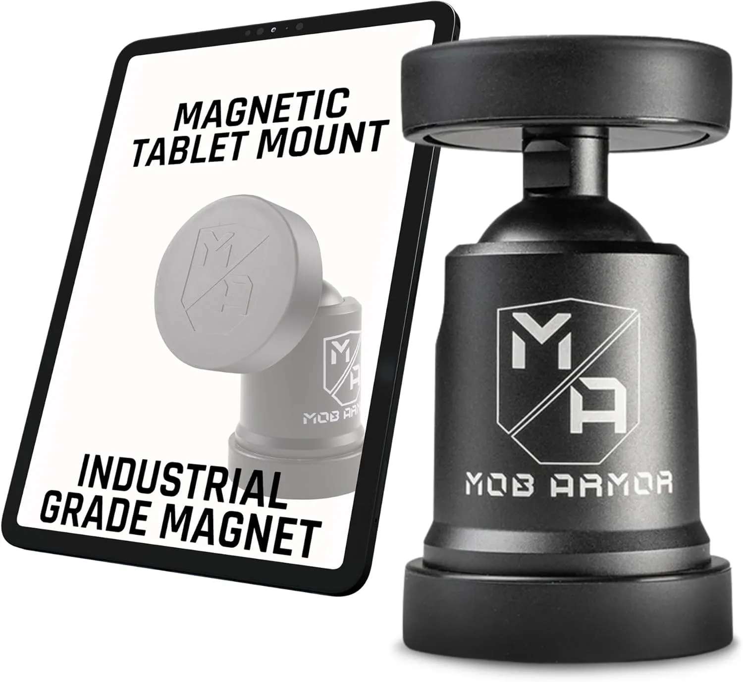 Mob Armor Tabnetic Maxx - Universal Magnetic Tablet Mount for Trucks, Cars, RVs, Heavy Equipment, Adhesive Mounting, Tablet Compatible, Magnetic Phone Mount, Console Accessories