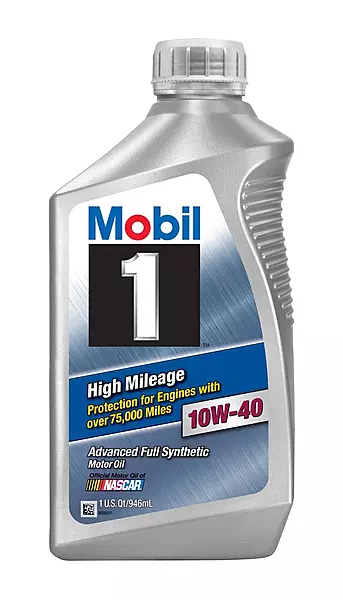 Mobil 1 103536 10W-40 High Mileage Motor Oil - 1 Quart (32 Fl Oz)