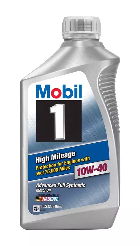Mobil 1 103536 10W-40 High Mileage Motor Oil - 1 Quart (32 Fl Oz)
