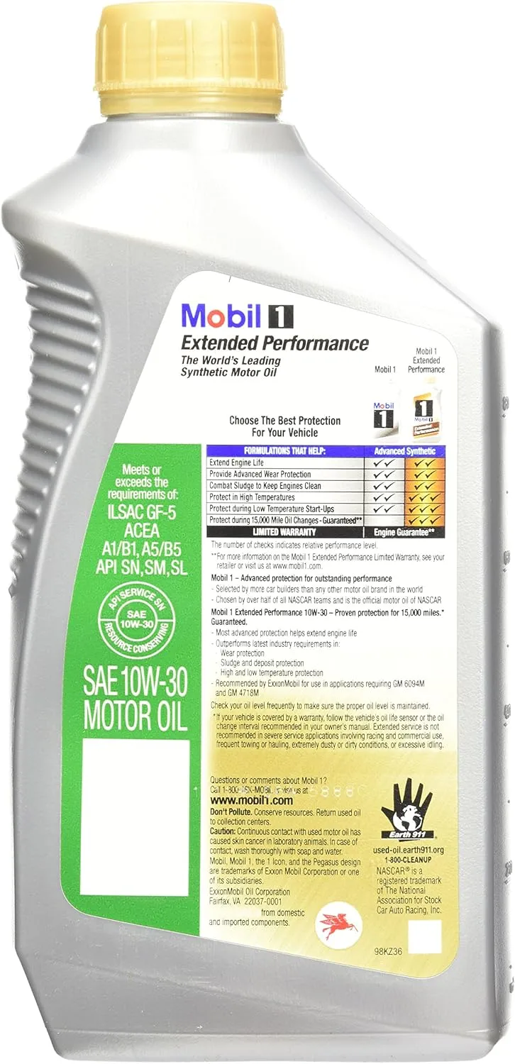 Mobil 1 98HC59 Extended Performance 10W-30 Synthetic Motor Oil - 1 Quart (32 Ounces)