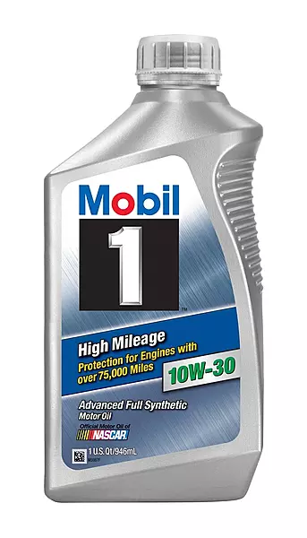 Mobil 1 103535 High Mileage 10W-30 Synthetic Motor Oil - 1 Quart Bottle