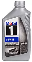 Mobil 1 Motor Oil, V-Twin, 20W50, Synthetic, 1 qt Bottle, V-Twin Motorcycles, Each 1 Quart (32 Ounces)