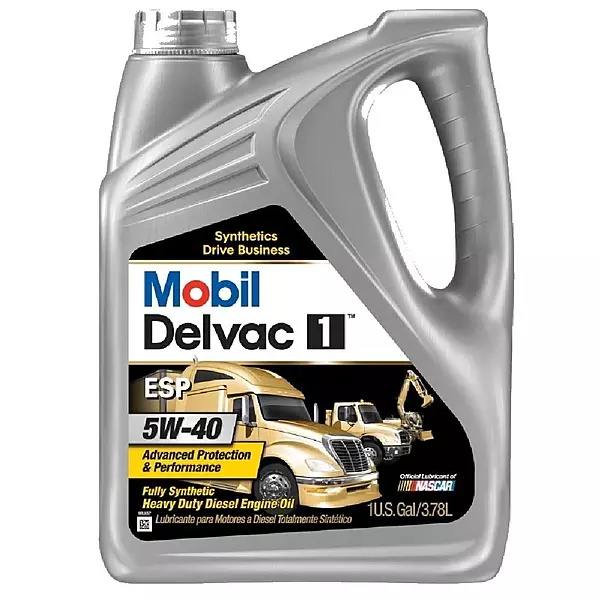 Mobil Delvac 1 ESP 5W-40 Diesel Engine Oil, 1 Gal (3-Pack)
