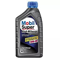 Mobil Super High Mileage 10W-40 Motor Oil, 1 qt.