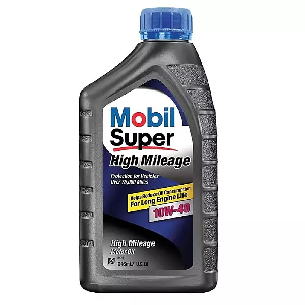 Mobil Super High Mileage 10W-40 Motor Oil, 1 qt.