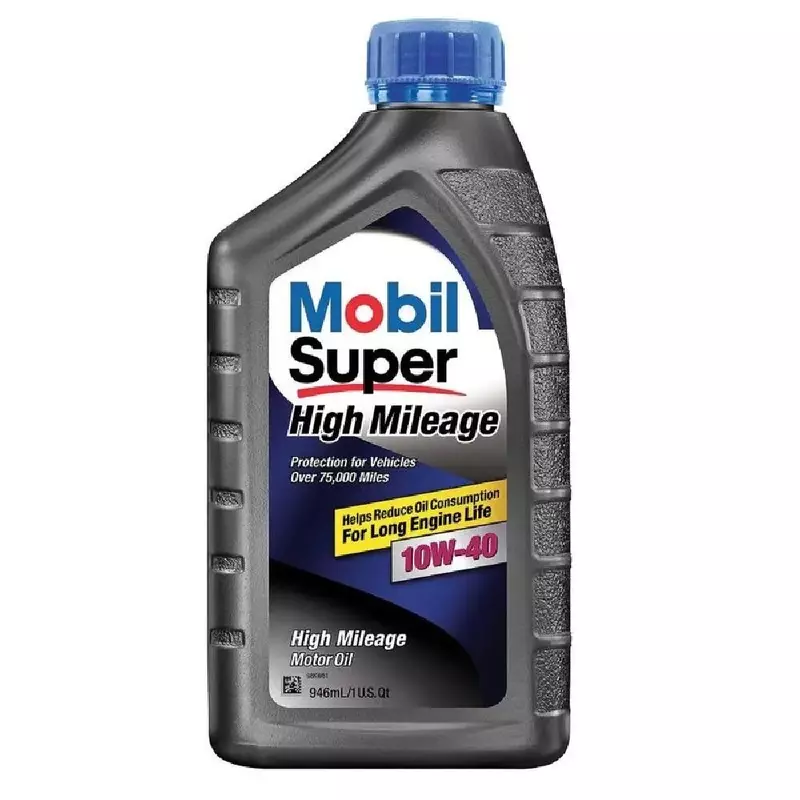 Mobil Super High Mileage 10W-40 Motor Oil, 1 qt.