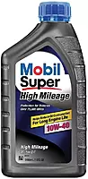 Mobil Super High Mileage 10W-40 Motor Oil, 1 qt.
