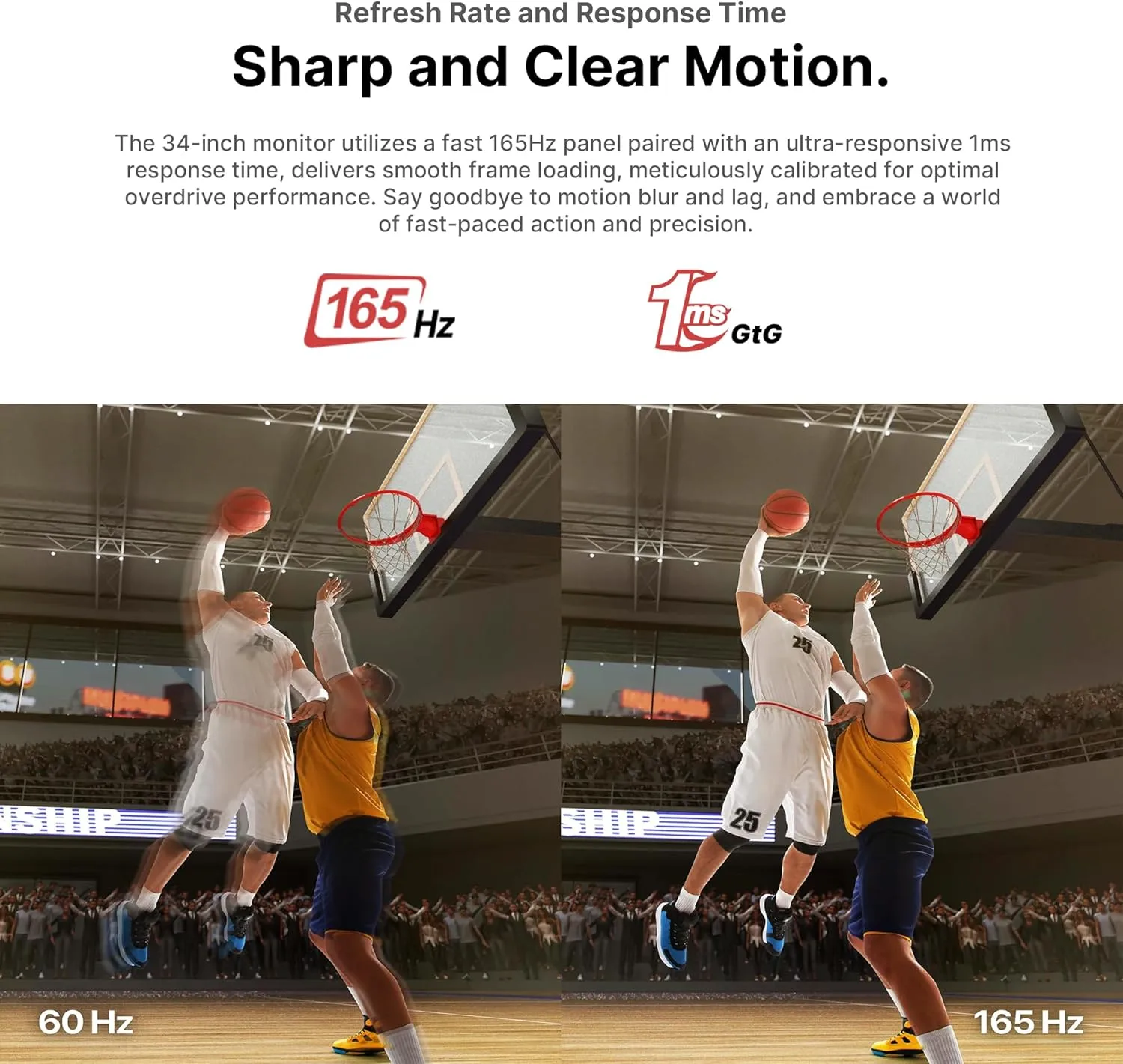Mobile Pixels 34" Mini-LED Curved Gaming Monitor, WQHD 3440x1440 165Hz 1ms, HDR1000, 99% sRGB/Adobe RGB, 90W USB-C, FreeSync Premium, Built-in Speakers
