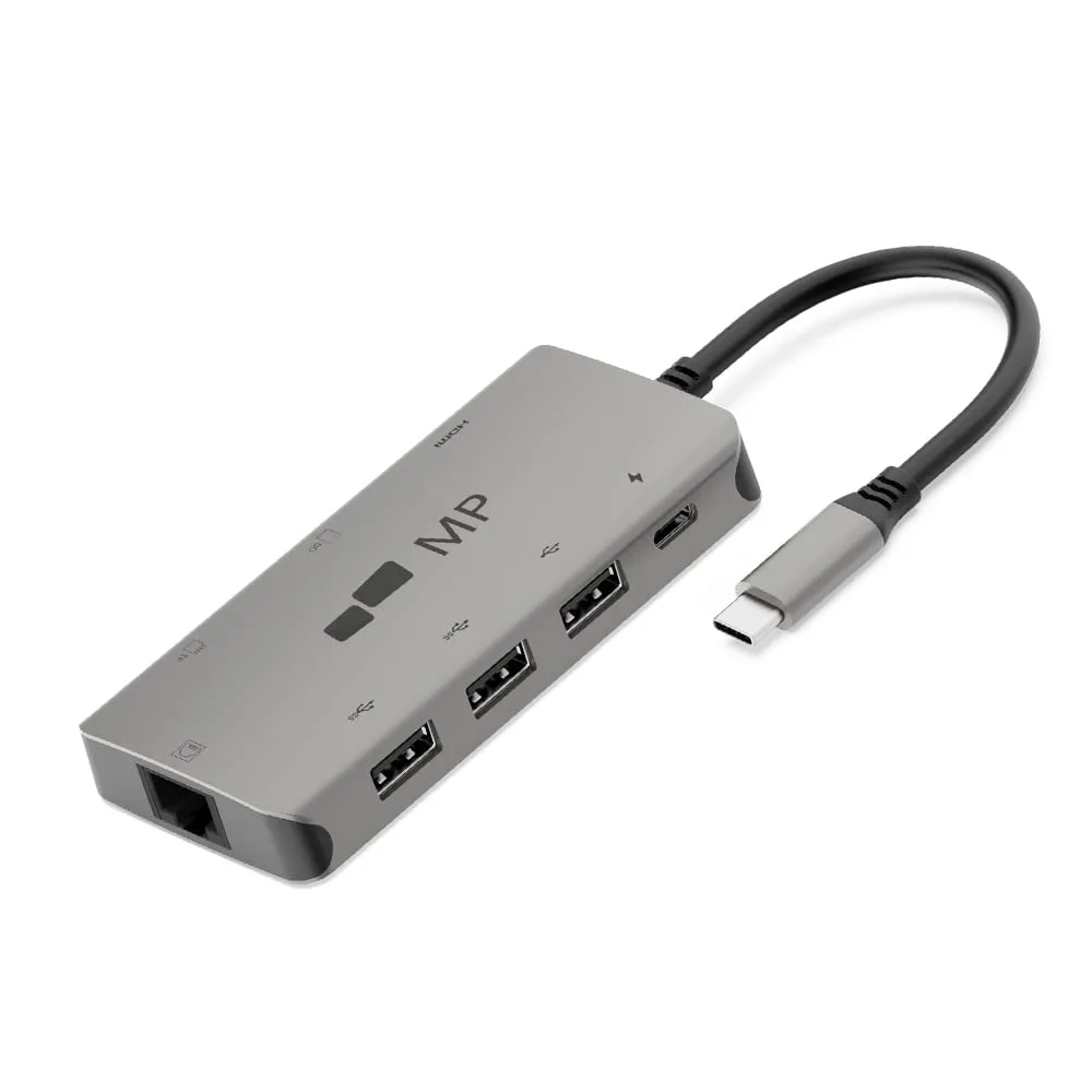 Mobile Pixels 8-in-1 USB C Hub Adapter with 4K HDMI, Ethernet, SD/microSD (Space Gray)