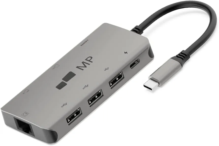 Mobile Pixels 8-in-1 USB C Hub Adapter with 4K HDMI, Ethernet, SD/microSD (Space Gray)
