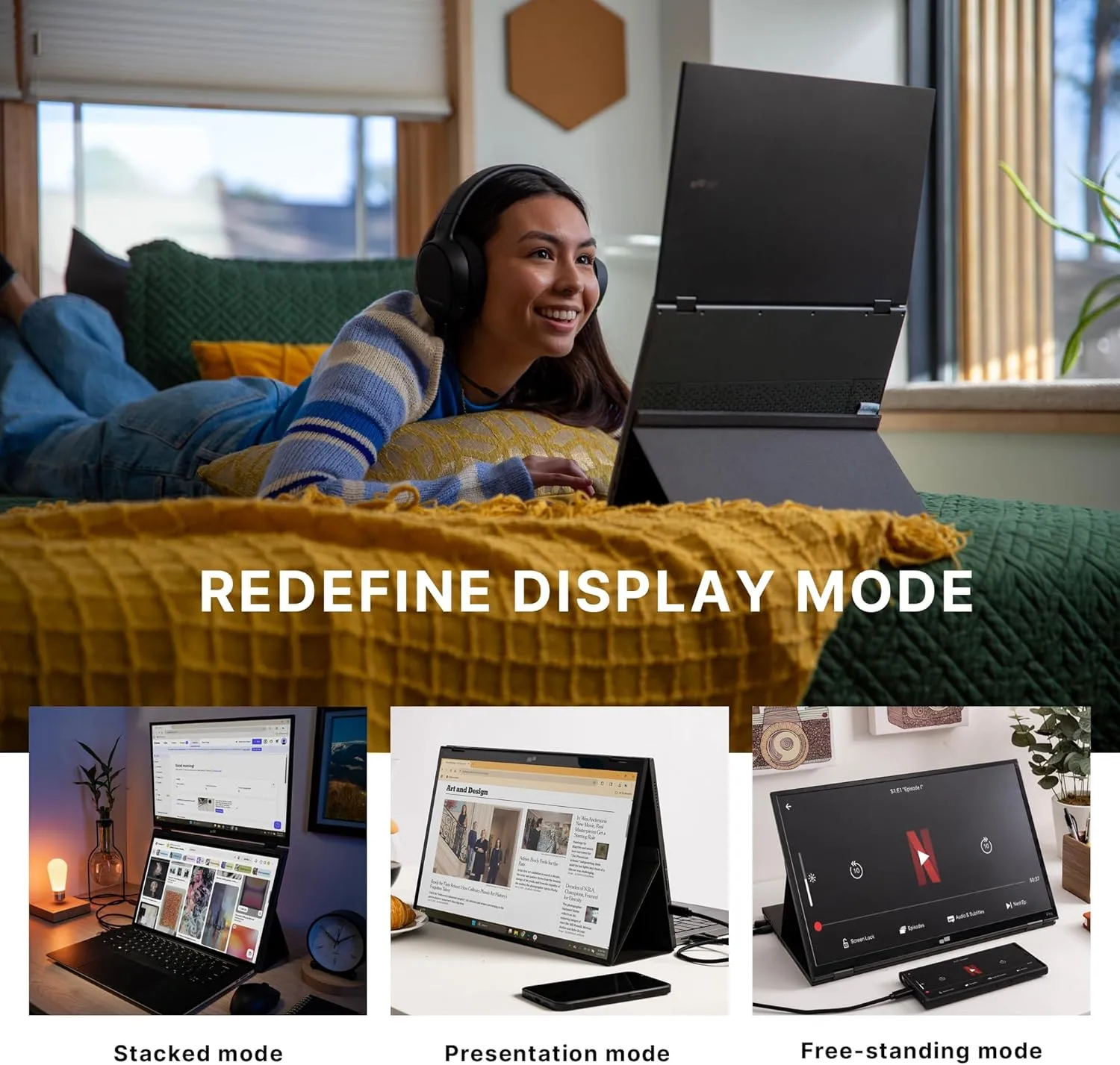 Mobile Pixels Duex Float 2.0 Portable Stacked Monitor