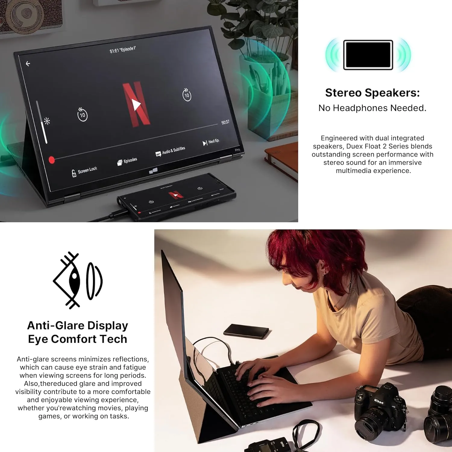 Mobile Pixels Duex Float 2.0 Portable Stacked Monitor
