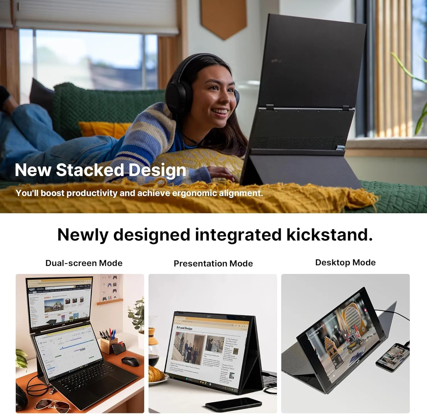 Mobile Pixels Duex Float 2.0 Portable Stacked Monitor
