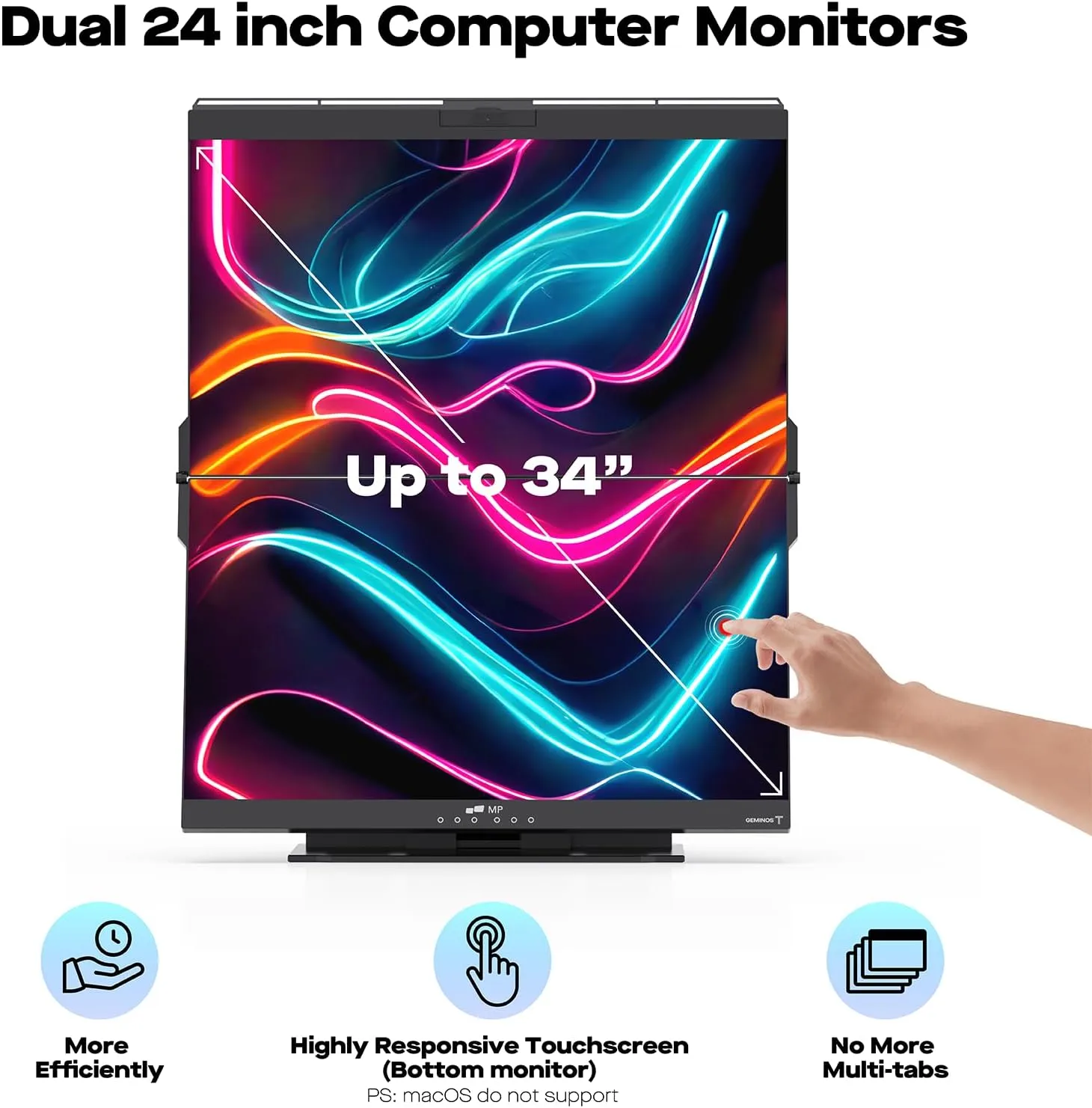 MP Mobile Pixels Geminos Dual-Stacked 24in Monitor