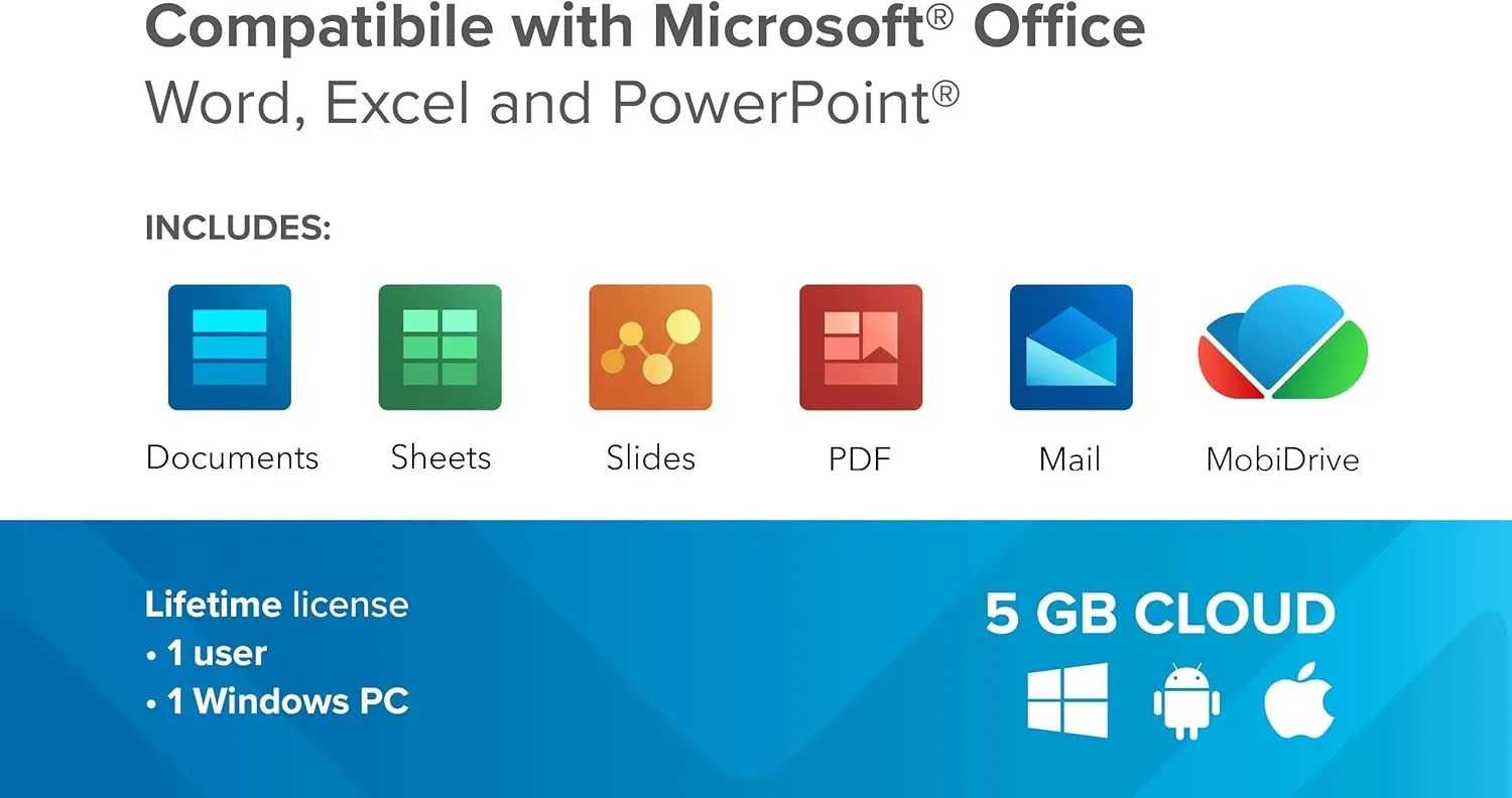OfficeSuite Home & Business 2021 | Lifetime License | Compatible with Word®, Excel®, PowerPoint® & PDF for Windows