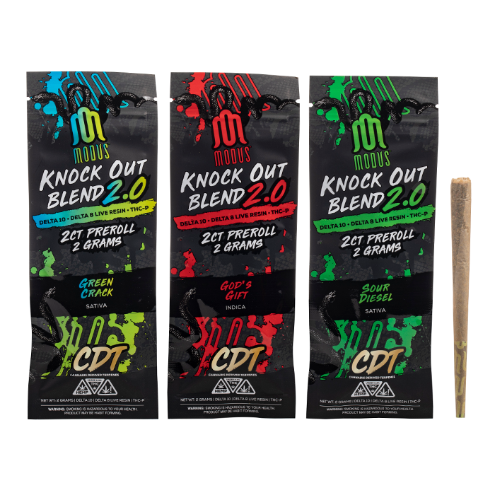 MODUS KNOCK OUT HXC BLEND 2.0 HXC-P PRE ROLLS 10CT