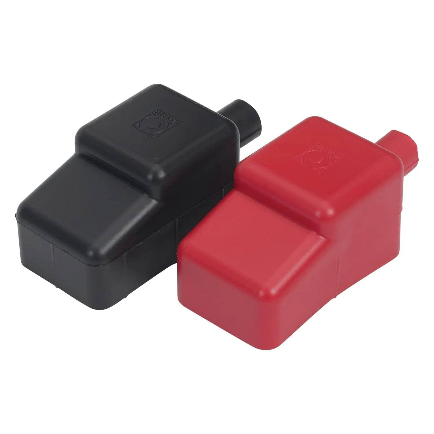Moeller Battery Terminal Covers (1 Pair), Red, Black, Up to 1/2" OD Cable, One Red/One Black (099078-10)