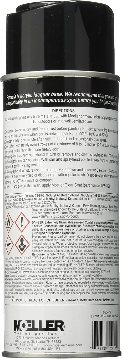 Moeller 025479 EP Omc Marine Paint, Charcoal Metallic