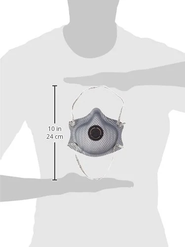 Moldex 2400N95 Organic Vapor Respirator with Charcoal Filter, Medium/Large, Gray (Pack of 10)