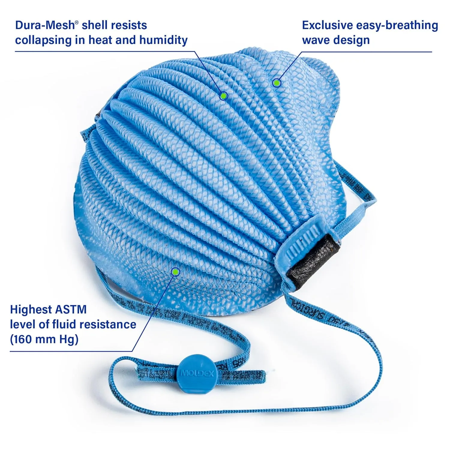 Moldex 4150 N95 AirWave® Disposable Healthcare Surgical Particulate Respirator, Size Medium/Large, NIOSH Approved