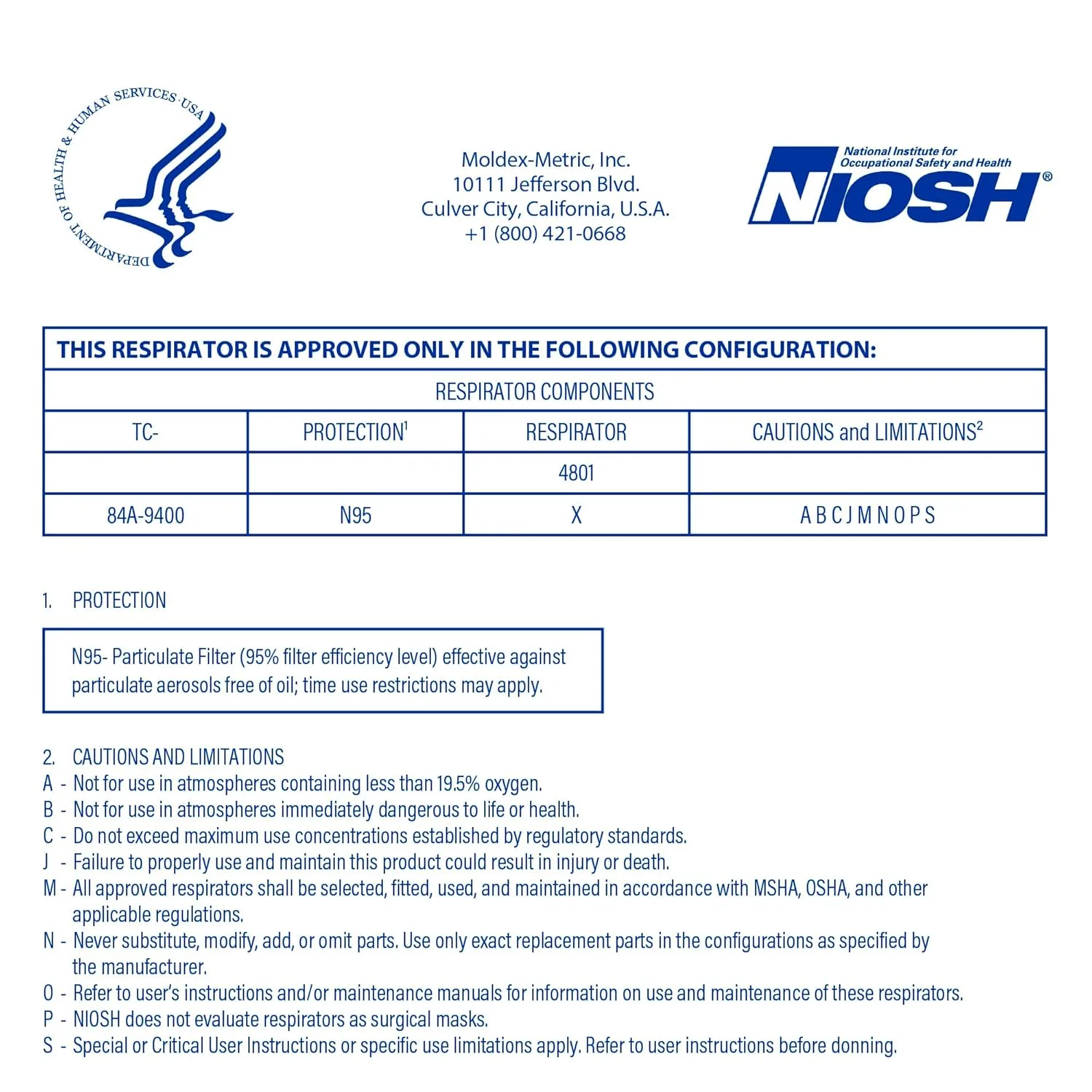 Moldex 4801 N95 AirWave® Disposable Particulate Respirator Plus Nuisance Organic Vapors with SmartStrap® and Full Foam