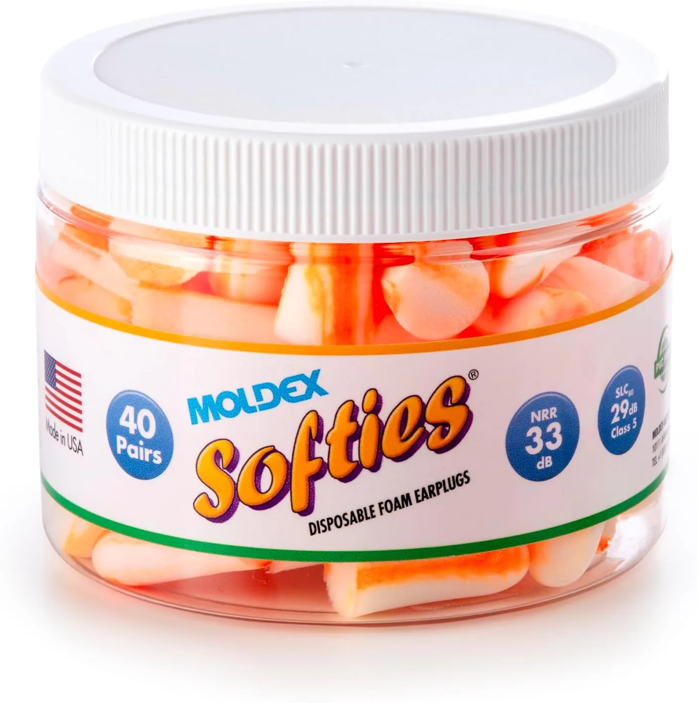 MOLDEX Uncorded Disposable Foam Earplug Jar