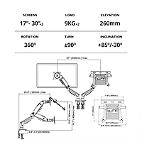 North Bayou Dual Desk Stand F160-FP (Screen + Laptop)