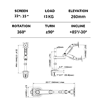 North Bayou Monitor Desk Stand H100