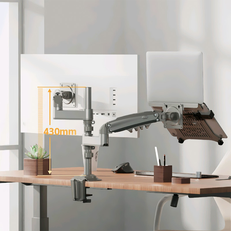 North Bayou Dual Desk Stand H180-FP (Monitor + Laptop)