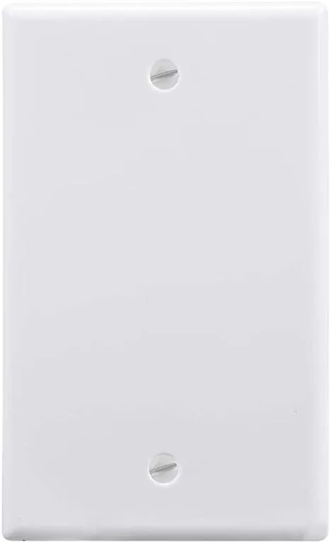Monoprice 1-Gang Blank Wall Plate - 4.5"x2.75"x0.2", With Screws, White