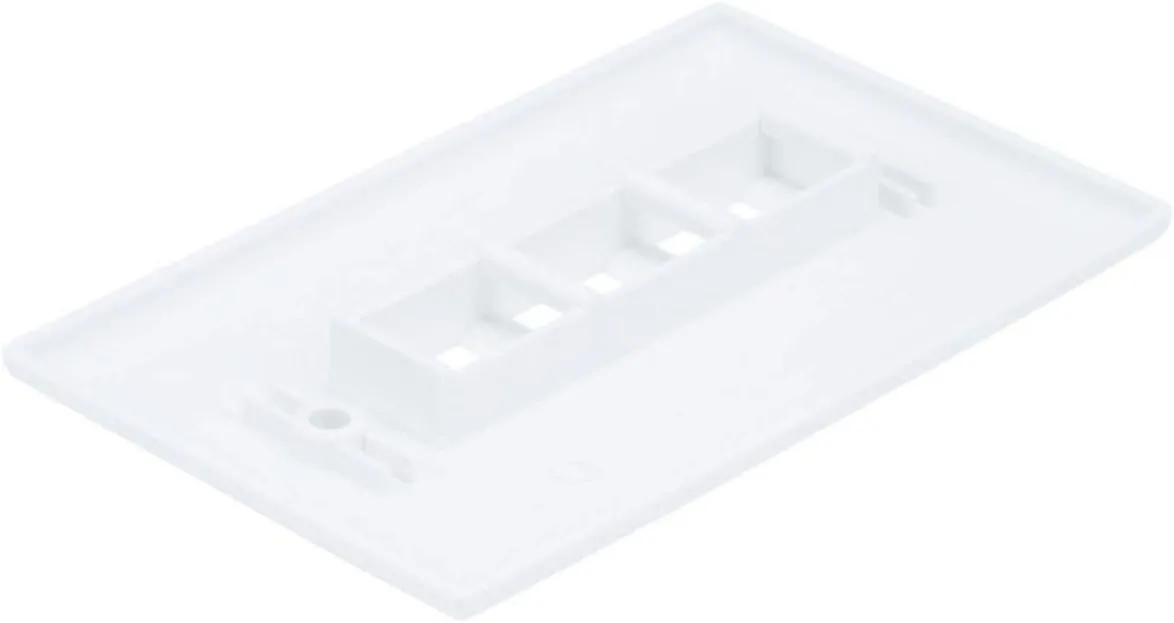 Monoprice 1-Gang Wall Plate for Keystone - 3-Port, 4.5"x2.75"x0.2", With Screws (White Coated Screw Head), White White Plate