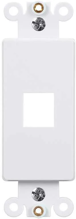 Monoprice Decor Insert for Keystone - 1-Port, 4"x1.4"x0.25", with Screws, White