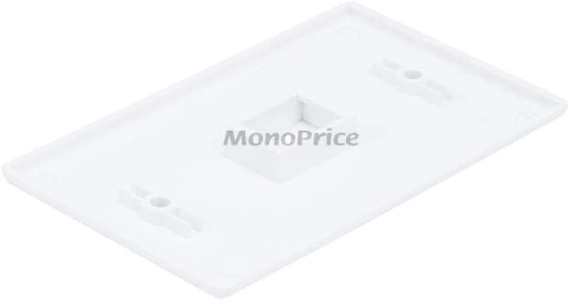 Monoprice Keystone Wall Plate - 1 Port, Single Gang, Screws Included, White White Wall Plate