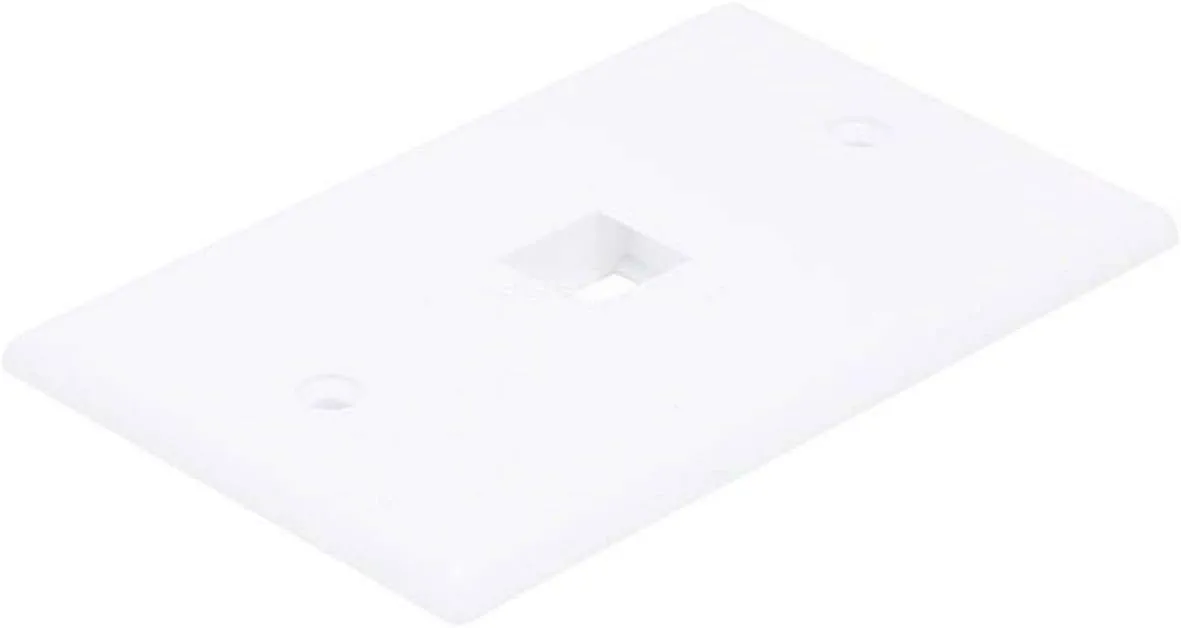 Monoprice Keystone Wall Plate - 1 Port, Single Gang, Screws Included, White White Wall Plate
