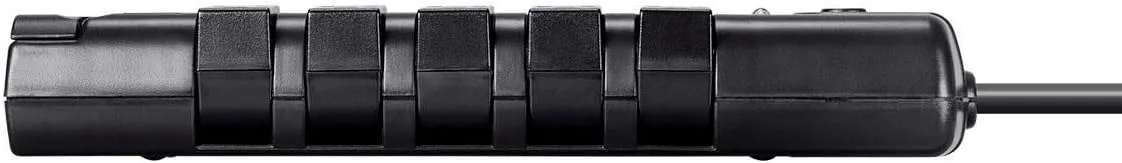 Monoprice 10 Outlet Rotating Surge Protector Power Block / Strip - 8 Feet - Black | 2880 Joules, Heavy Duty Cord