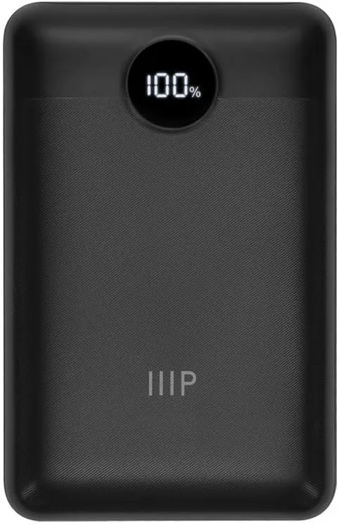 Monoprice Ultra-Compact USB-C 10,000 mAh Power Bank with USB-A and Micro USB, PD 20W and QC 3.0 Fast Charging