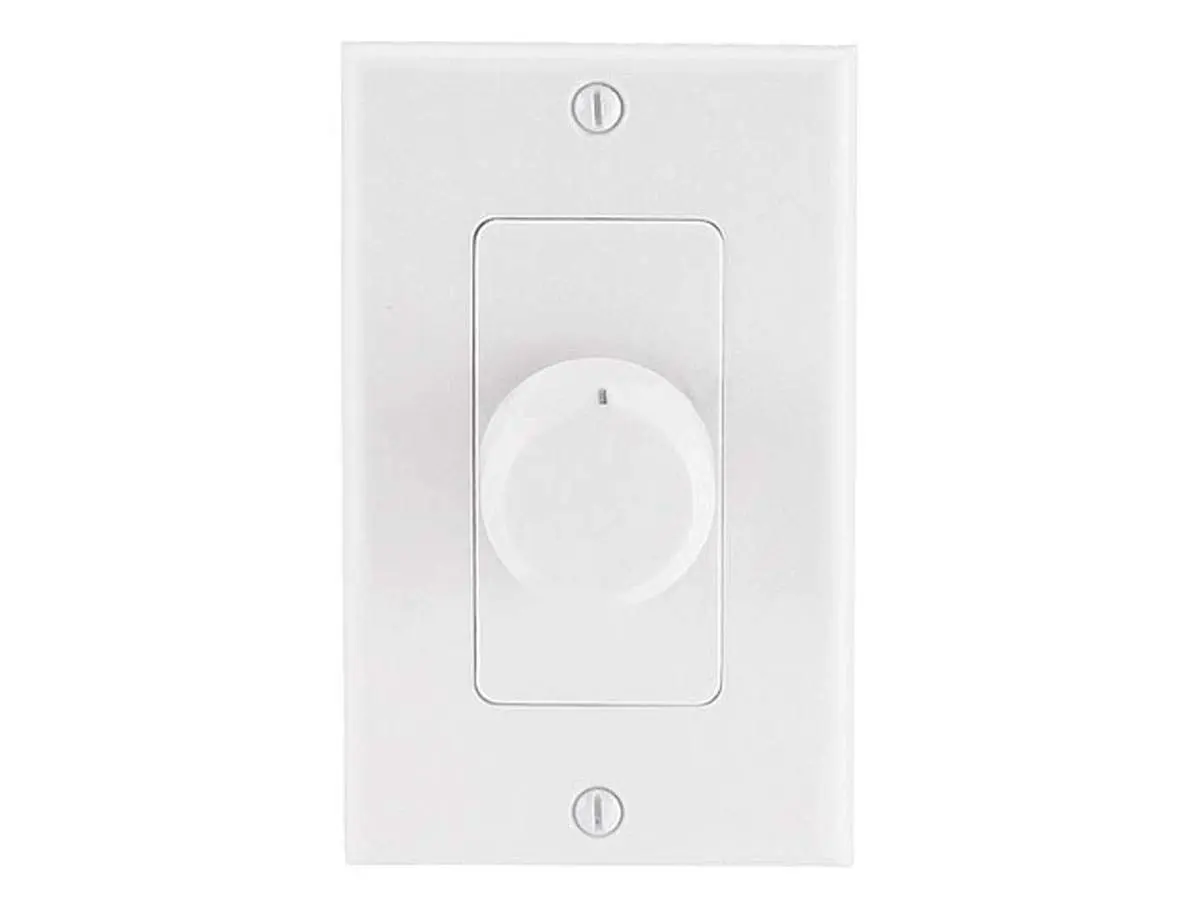 Monoprice Rotary Wall-Plate Speaker Volume Controller, Single-Gang, White