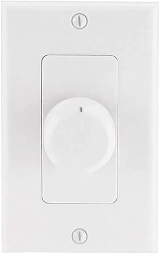 Monoprice Rotary Wall-Plate Speaker Volume Controller, Single-Gang, White