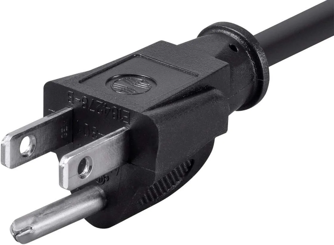 Monoprice Power Cord Cable NEMA 5-15P to IEC C13 - Black