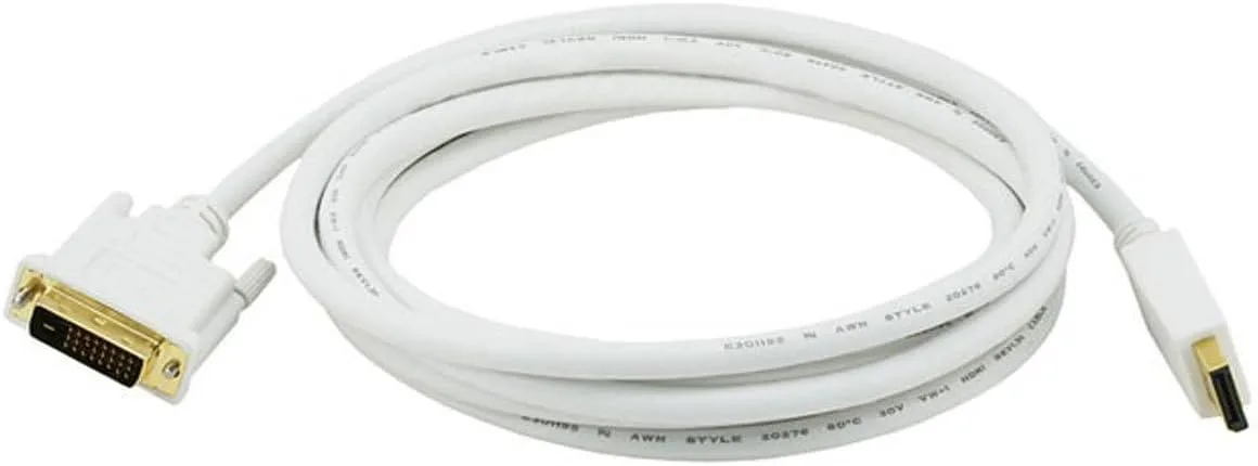 Monoprice DisplayPort to DVI Cable (28AWG) - White