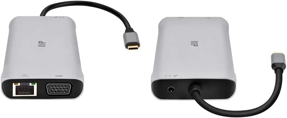 Monoprice 12-in-1 Dual-HDMI + VGA MST Triple Monitor Docking Station, Dual 4K HDMI, VGA, 5Gbps USB-A, Gigabit Ethernet