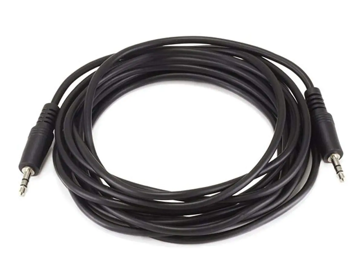Monoprice 3.5mm (1/8") Male-to-Male Stereo TRS AUX Cable with Molded Strain Relief Boots