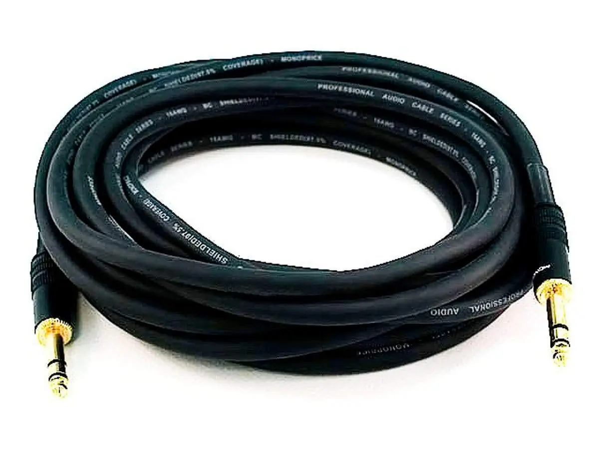 Monoprice 1/4-Inch TRS Male-to-Male Audio Cable, 16AWG, Gold-Plated