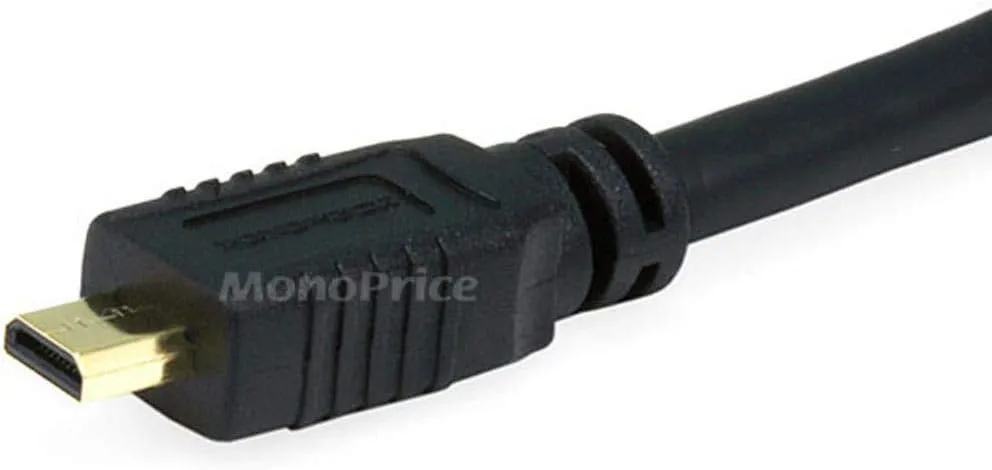 Monoprice 15ft 34AWG Standard HDMI Cable With Ethernet - HDMI Micro to HDMI Connector 15 Feet