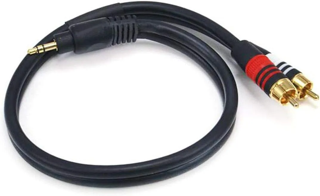 Monoprice Premium 3.5mm Stereo Male to 2 RCA Male Audio Cable, 22AWG Gold Plated