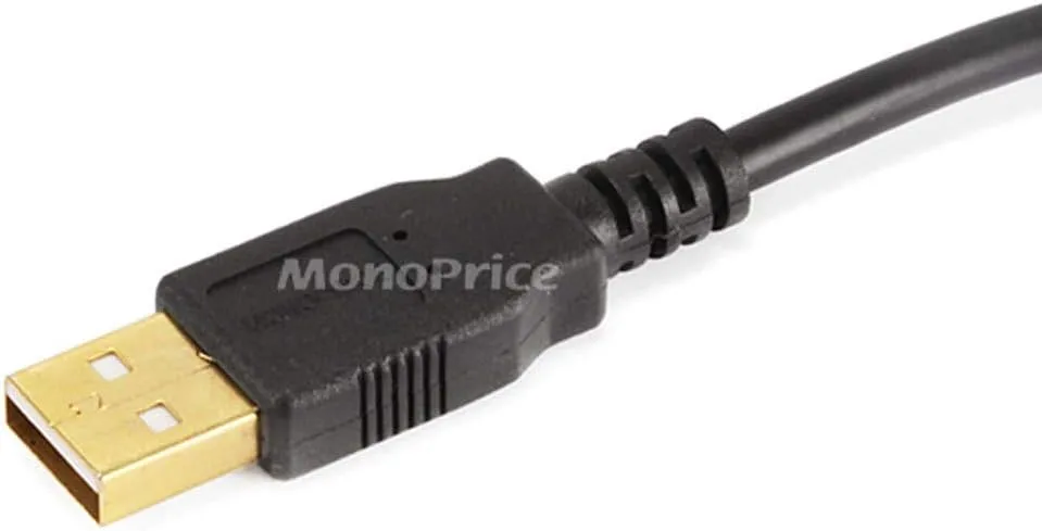 Monoprice USB 2.0 Type-A Male to Type-A Male Cable, Gold Plated, 28/24AWG