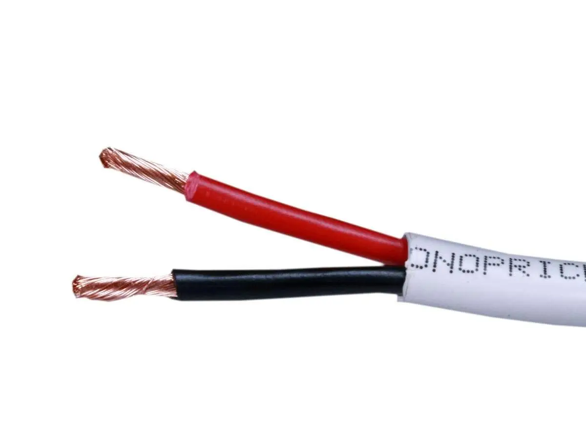 Monoprice Speaker Wire, CL2 Rated, 2-Conductor, 16AWG, 100ft, White