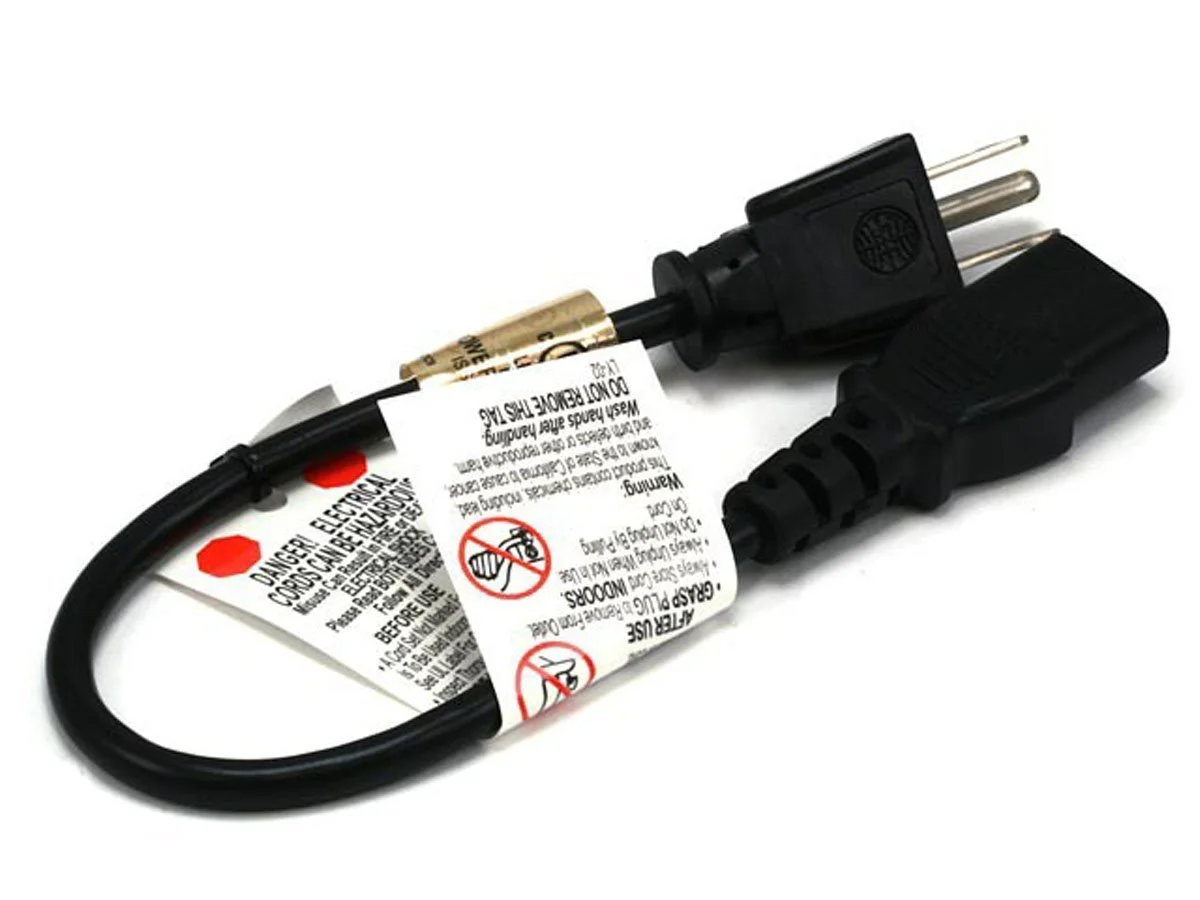 Monoprice 105277 1-Feet 18AWG Power Cord Cable 3 Conductor PC Power Connector Socket, Black2