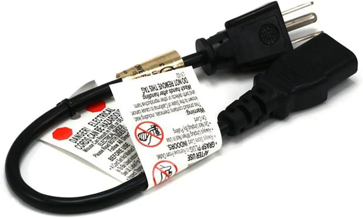 Monoprice 105277 1-Feet 18AWG Power Cord Cable 3 Conductor PC Power Connector Socket, Black2